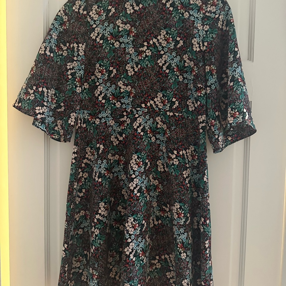 Zara Floral Mini Dress - Black, Green, White